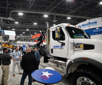 Stellar Industries truck on the WasteExpo show floor