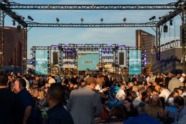 Concert stage during the daytime at the WasteExpo welcome reception