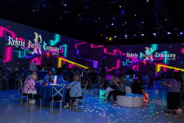 Rehrig Pacific Company special events space at the WasteExpo Welcome Party with LED walls