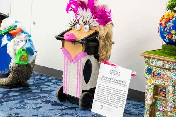 From Showgirls to Sustainability cart on display