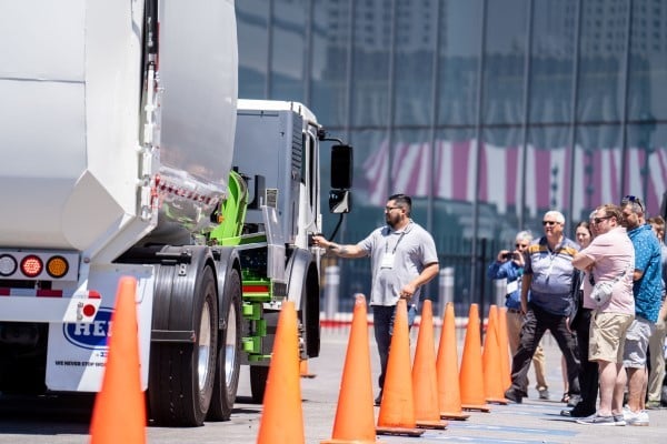 Line to ride in the MACK Truck