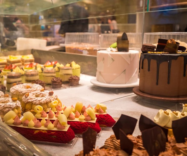 Las Vegas restaurant dessert station with cakes